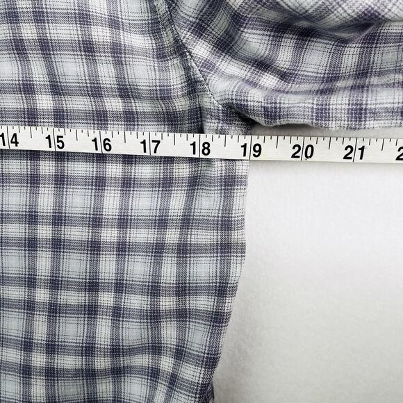 Paige Purple Plaid Blouse Sz S Light Weight 100% Cotton CHAMBRAY/DUSTY GRAPE - Picture 10 of 10